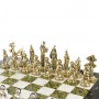Шахматы сувенирные "Дон Кихот" доска 40х40 см камень мрамор змеевик фигуры металлические