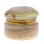 Шкатулка из оникса "Круглая" 6х6х4,5 см (2,5) / подарочная шкатулка для хранения ювелирных украшений, бижутерии