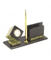 Настольный мини-набор из змеевика "Куб" 113489