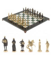 Шахматы бронзовые "Русские" 40х40 см мрамор шабровский змеевик 126833