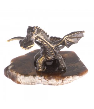 Бронзовая статуэтка "Дракон" на подставке из яшмы 126457