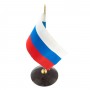 Флагшток настольный с флагом Российской Федерации из камня обсидиан 8,3х8,3х27,7 см