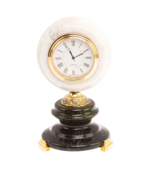 Часы из камня "Эллада" мрамор змеевик 126388