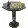 Шахматный стол из натурального камня змеевик с каменными фигурами