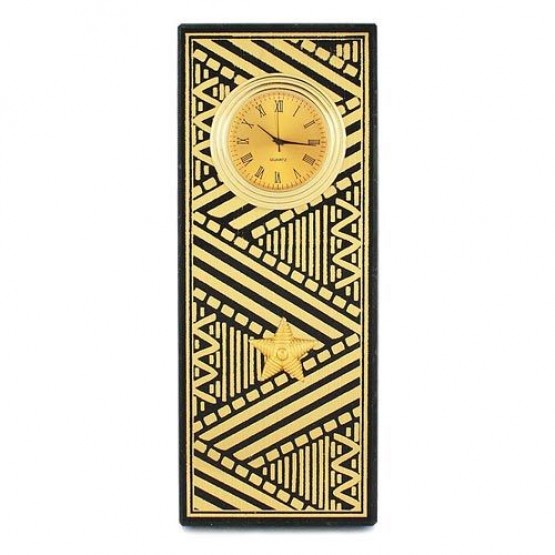 Часы "Погон генерал" цвет золото камень змеевик прямоугольные 113533