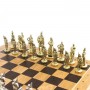 Шахматный ларец "Русь" дуб классика 43,5х43,5 см / Шахматы подарочные / Шахматы деревянные / Шахматы металлические / Шахматный набор