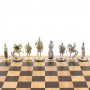 Шахматный ларец "Русь" дуб классика 43,5х43,5 см / Шахматы подарочные / Шахматы деревянные / Шахматы металлические / Шахматный набор
