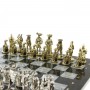 Подарочные шахматы "Средневековье" доска каменная 44х44 см из мрамора фигуры металлические