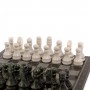 Шахматы с гравировкой "Турнирные" доска 38х38 см белый мрамор, змеевик / Шахматы подарочные / Шахматный набор / Настольная игра