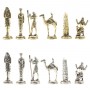 Подарочные шахматы "Древний Египет" доска 32х32 см из камня змеевик фигуры металлические