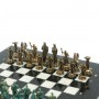 Шахматы "Подвиги Геракла" фигуры бронза / патина 28х28 см из мрамора 128195