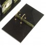 Настольный набор "Канцелярский" камень змеевик с часами / Набор письменных принадлежностей / На стол руководителю / Подарок шефу