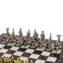 Шахматы "Царь Леонид" доска 28х28 см мрамор змеевик 126038