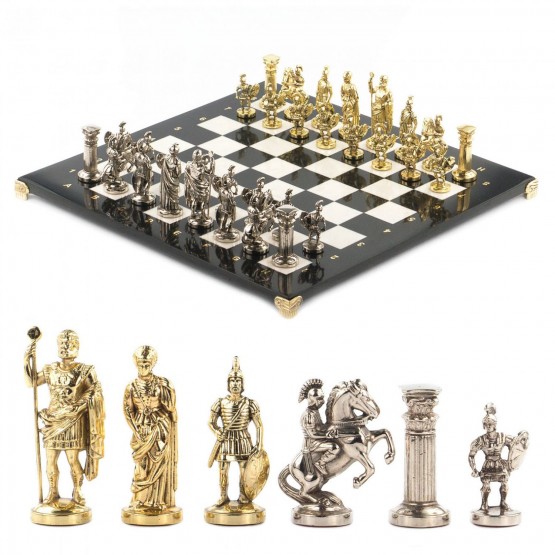 Шахматы "Римляне" доска 44х44 см мрамор / Шахматы подарочные / Набор шахмат / Настольная игра