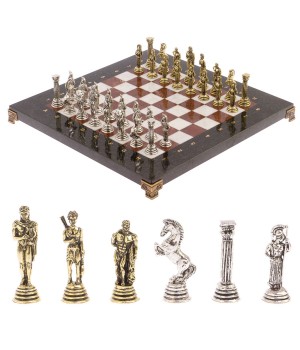 Шахматы "Афина" доска 32х32 см лемезит мрамор 126045