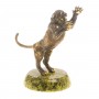 Статуэтка из бронзы "Тигр в прыжке" на подставке из змеевика / бронзовая статуэтка / декоративная фигурка / сувенир из камня