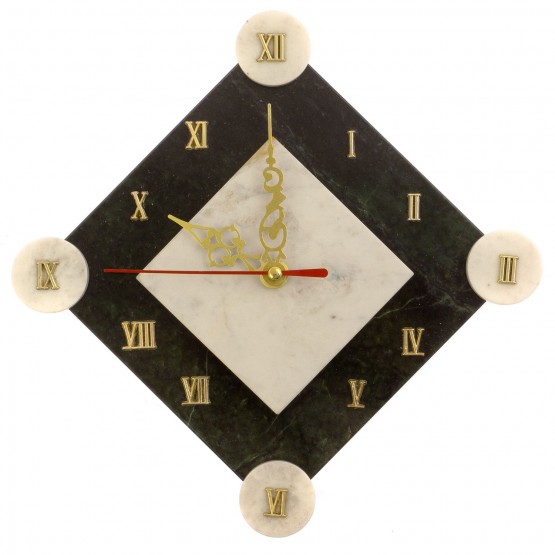 Часы настенные "Элегант" камень мрамор / часы на стену / кварцевые часы / интерьерные часы / подарочные часы