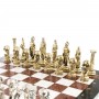 Настольные шахматы "Атлас" доска 44х44 см камень лемезит мрамор фигуры металлические
