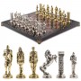 Шахматы эксклюзивные "Великая Отечественная война" доска 44х44 см из натурального камня с металлическими фигурами