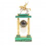 Каминные часы из малахита "Салават Юлаев" в подарочной коробке Златоуст / часы декоративные / интерьерные часы
