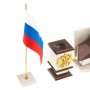 Письменный прибор мрамор лемезит с гербом и флагом России