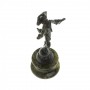 Статуэтка из бронзы "Мюнхаузен" на подставке из змеевика / сувенир из камня / декоративная фигурка