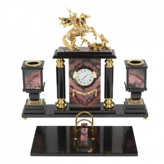 Настольный набор "Георгий Победоносец" из родонита 126974