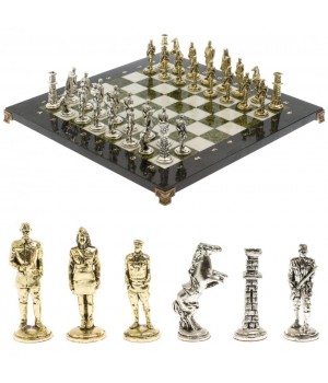 Шахматы из змеевика и мрамора "Великая Отечественная война" доска 40х40 см 129837