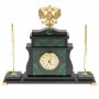 Настольные часы "Герб России" с ручками из малахита 127532