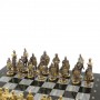 Шахматы подарочные "Богатыри" из змеевика и серого мрамора 44х44 см 129646