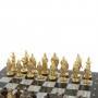 Шахматы подарочные "Богатыри" из змеевика и серого мрамора 44х44 см 129646