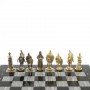 Шахматы подарочные "Богатыри" из змеевика и серого мрамора 44х44 см 129646