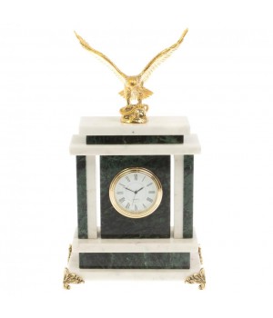 Часы "Орел" из нефрита и белого мрамора 129858 Часы "Орел" из нефрита и белого мрамора 129858