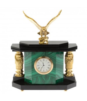Подарочные часы "Орел" из малахита 129861 Подарочные часы "Орел" из малахита 129861