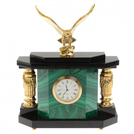 Подарочные часы "Орел" из малахита 129861
