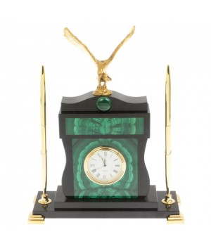 Настольный мини набор с ручками "Горный орёл" малахит 127885 Настольный мини набор с ручками "Горный орёл" малахит 127885