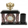 Настольный мини-набор "Герб РФ" из родонита 129535