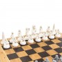 Шахматный ларец "Северные народы" доска дуб 43,5х43,5 см / Шахматы подарочные / Шахматы деревянные / Шахматный набор / Шахматы каменные