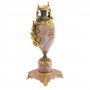 Ваза с часами "Виноград" камень креноид бронза / каменная ваза / бронзовая ваза