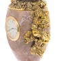 Ваза с часами "Виноград" камень креноид бронза / каменная ваза / бронзовая ваза