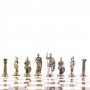 Сувенирные шахматы с металлическими фигурами "Римские воины" доска 44х44 см из камня креноид