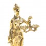 "Фемида - богиня правосудия" - декоративные часы с фигуркой из бронзы камень змеевик
