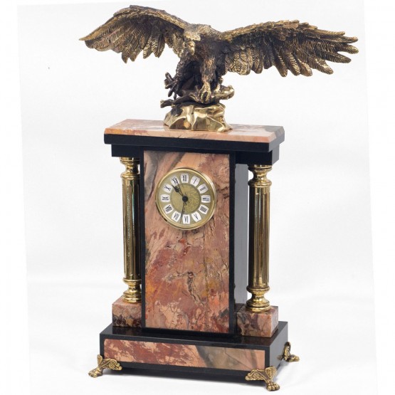 Часы из натуральной яшмы и бронзы "Горный орел" 117686