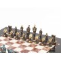 Шахматы бронзовые "Идолы" доска 28х28 см мрамор лемезит / Шахматы подарочные / Набор шахмат / Настольная игра