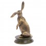 Статуэтка "Кролик" на подставке из нефрита / бронзовая статуэтка / Сувенир 2023 Год Кролика / Новогодний подарок