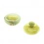 Шкатулка из натурального оникса "Яблоко" зеленая 7,7х7,7х6,2 см (3) / шкатулка для ювелирных украшений / для хранения бижутерии / шкатулка из камня