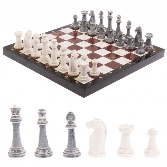 Шахматы "Стаунтон" из мрамолита 40х40 см лемезит / мрамор 126452