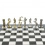 Игровой набор шахматы настольные "Минотавр" доска 36х36 см камень мрамор змеевик фигуры металлические