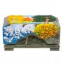 Шкатулка с расписной крышкой "Осенний пейзаж" 17х11х8 см / шкатулка для ювелирных украшений / для хранения бижутерии / шкатулка из камня
