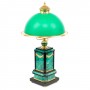 Настольная лампа / светильник для рабочего стола из натурального малахита зеленый плафон в подарок руководителю